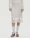 "Summer Dream" acetate sequin embroidered straight skirt