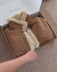 Firelady Fur Women‘s Shearling Jacket with Italian Tuscan Curly Wool Suede Collar“Glam Belle”