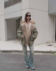 Firelady women's fur parka coat with two-tone Tuscan coyote fur collar, "Wilderness Parka"