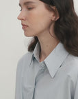 "Romantic Vibes" Cross-Placket Loose Long-Staple Cotton Shirt Dress