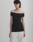 Mulberry silk off-shoulder knitted summer top product video