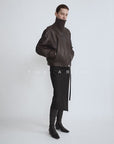 THE ARTM Women’s Funnel Neck Leather Jacket – Modern Minimal, Relaxed Fit