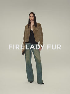 Women's imported first-layer suede sheepskin short autumn leather jacket