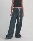 "Retro Blues" fashionable high waist pleated design washed casual wide leg jeans for women