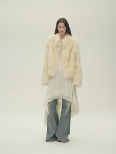 Firelady Fur Women's Finnish Saga Furs Crown Grade Fox Fur Coat – Custom-Dyed Cropped Stand-Collar Jacket