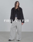 Morning Mist Manor Urban Chic Chicken Heart Collar Drop Shoulder Fox Fur Coat