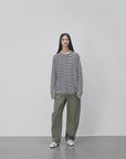 "Primal Instinct" retro distressed wasteland style washed silhouette loose scimitar jeans for autumn