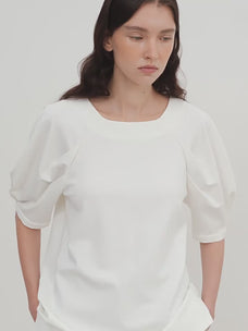 "Sleep Journey" puff sleeve straight short sleeve