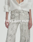 "Phantom" original snake print flared denim trousers