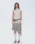 Tencel acetate plaid irregular A-line skirt"Full-level ballet"