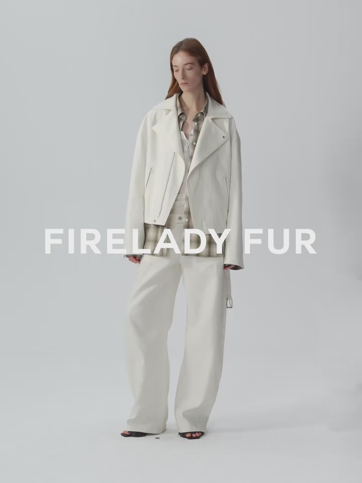 Practical personality linen draped trapezoidal jacket"Modern Past"