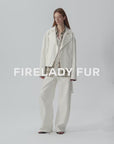 Practical personality linen draped trapezoidal jacket"Modern Past"