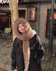 Fox Fur Hat Scarf Snow Hat Women Autumn Winter Warm High-end Double-sided Thickened Plush Earmuff Hat