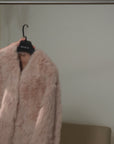 "Castle Dusk" V-neck Italian imported Tuscan curly wool sheepskin fur coat winter