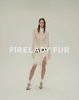 Wool blended texture velvet jacquard oblique shoulder knitted bottoming shirt for women in autumn "Morning Mist White"