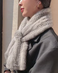 Mink fur flower fur scarf women's winter double-sided woven fur neck scarf