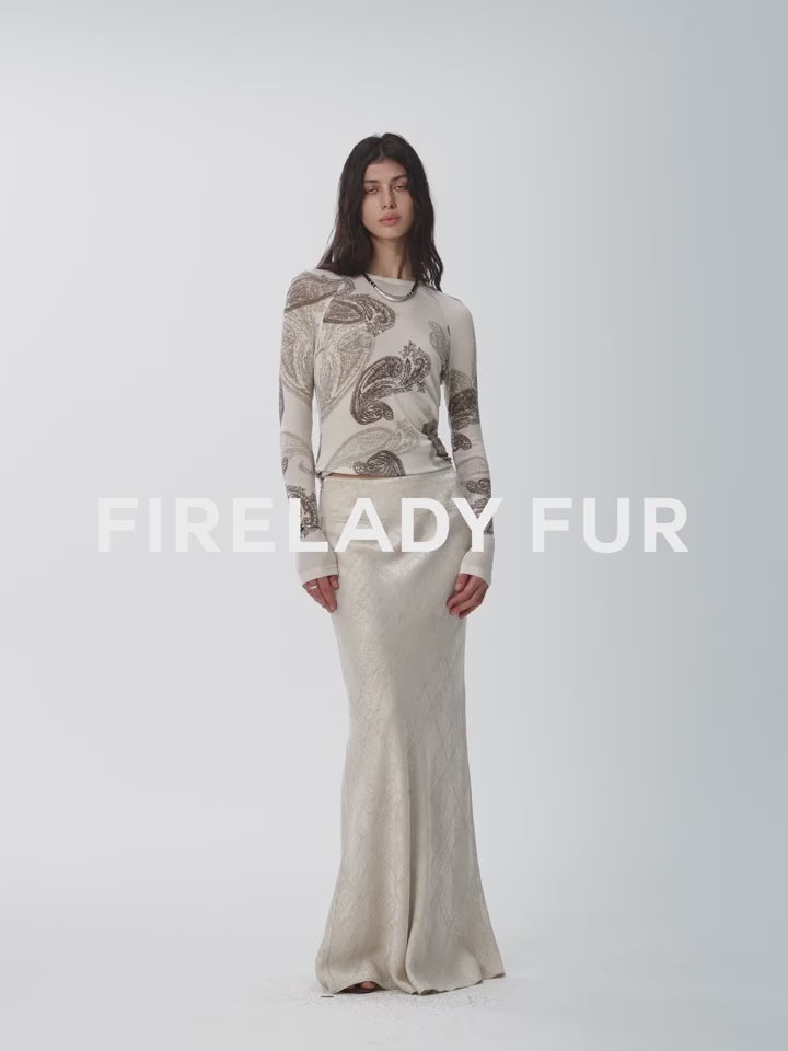 Retro bias-cut linen blended straight fishtail maxi skirt"Light and breezy"