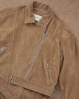 Firelady Fur Women's Two-Tone Waxed Sheepskin Leather Jacket-Belted Lapel Short Coat "Modern Queen"