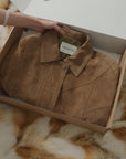 Fireladyfur Women's Suede Top-Grain Sheepskin Leather Jacket