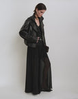 THE ARTM Women’s Double-Lapel Lambskin Leather Jacket, Premium Natural Material