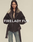 Firelady Fur Women's Goose Down Parka Coat with Detachable Toscana Shearling Fur Collar“Modern Traveler”