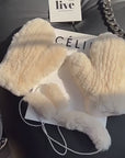 Firelady Fur Women's Rex Rabbit Fur Knitted Gloves – Soft Stretchy Winter Warm Windproof Mittens