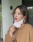 Rex Rabbit Double-Sided Fur Ball Magnetic Scarf Parent-Child Short Style