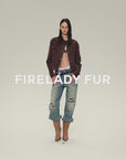 Firelady Fur Women's Vintage Workwear Jacket - Wide Shoulder Short Coat "Modern Call"