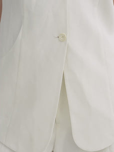 Mulberry silk linen V-neck vest summer suit for women