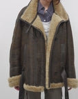 Fireladyfur Women's Shearling Coat - Motorcycle Style Lapel Imported Merino Wool