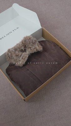 Parka en jean et fourrure véritable pour femme Firelady | Col en fourrure amovible et garnissage 90 % duvet d'oie blanc « Wander Free »