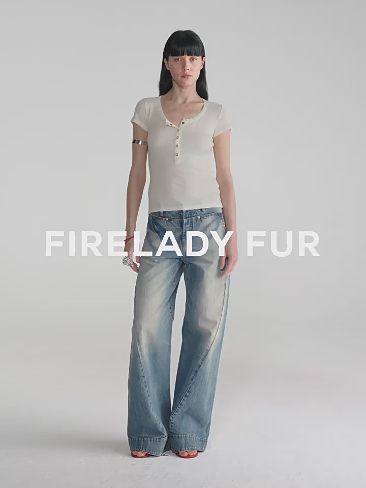 Firelady Fur Pure Fashion slim Tencel wool top styling video