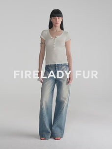 Firelady Fur Pure Fashion slim Tencel wool top styling video