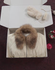 Fireladyfur Women's Detachable Contrasting Fox Fur Collar Down Jacket"Day and Night Rider"