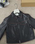 Women's imported first-layer suede sheepskin short autumn leather jacket