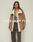 Firelady Fur Women‘s Shearling Jacket with Italian Tuscan Curly Wool Suede Collar“Glam Belle”
