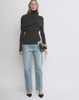 Firelady Fur Women's Merino Wool Turtleneck Sweater with Detachable Shawl – 2-Piece Knit Set "Elegant Layers"