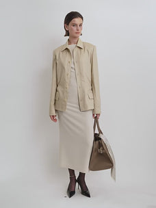 THE ARTM Women's Linen Blazer Jacket with Belt - Slim Fit Short Hunting Jacket for Spring