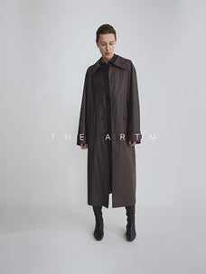THE ARTM Women's Waxed Cotton Trench Coat - Long Belted Jacket with Plaid Lining