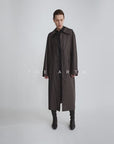 THE ARTM Women's Waxed Cotton Trench Coat - Long Belted Jacket with Plaid Lining