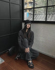 "Relaxed Encounter" Stylish Casual Sports Wool Knit Hoodie and Straight-Leg Leisure Pants Set