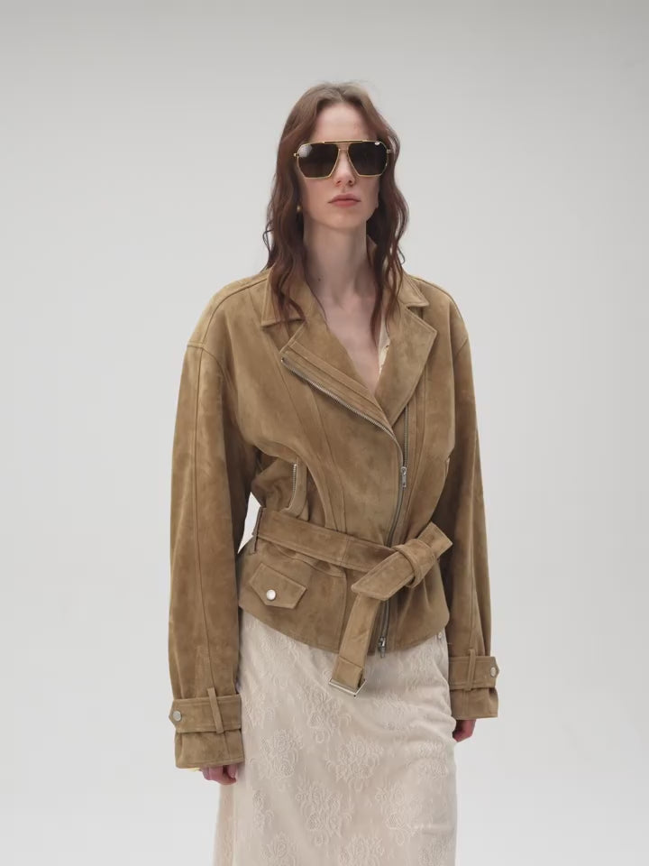 Firelady Fur Women's Sheepskin Moto Jacket "Modern Times"- Trendy Biker Coat