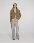 Suede lambskin retro double-breasted lapel wide-shoulder genuine leather jacket imported from New Zealand "Nth power"
