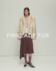 Firelady Fur Women‘s Fox Fur Coat with Hand-Sprayed Ombré Finish | Saga Furs, V-Neck Design"Gone with the Wind"