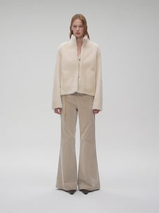 Firelady Fur Women's Australian Merino Shearling Coat – Cropped Cocoon Silhouette with Convertible Collar
