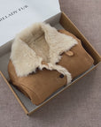 Firelady Fur Women’s Shearling Coat Crafted with Italian Contrast Suede & Toscana Shearling“Winter Mochi”