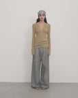 "Light and Shadow Walking" Retro Fashionable Dirty Printed Reverse-Fold Mid-Low-Waist Double-pleat Straight-leg Wide-Leg Casual Pants