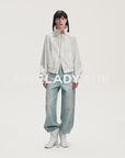 "Front Page Daily" drawstring raglan sleeve straight collar jacket summer