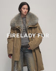 Firelady Fur Women's OVERSIZE Raccoon Fur Down Parka with Multi-Wear Design "Swan Feather Collection"