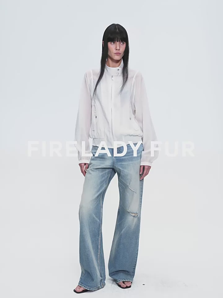 "West City Rhythm" Handmade Whisker Washed Flared Jeans Spring